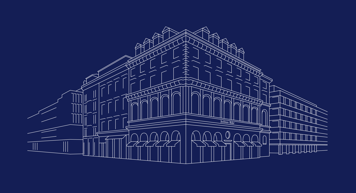 Eine Illustration der Julius Bär Filiale in Zürich.