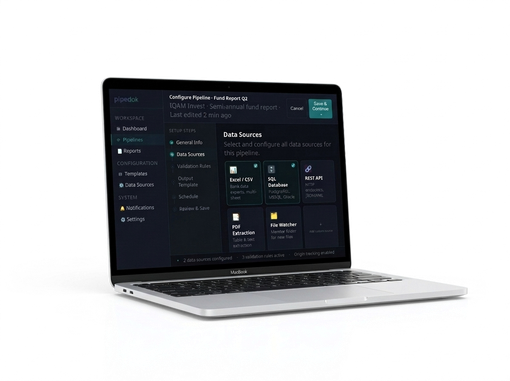 Screenshot von PipeDok mit dem fertigen Bericht und vollständiger Rückverfolgbarkeit jeder Kennzahl zur Originalquelle.
