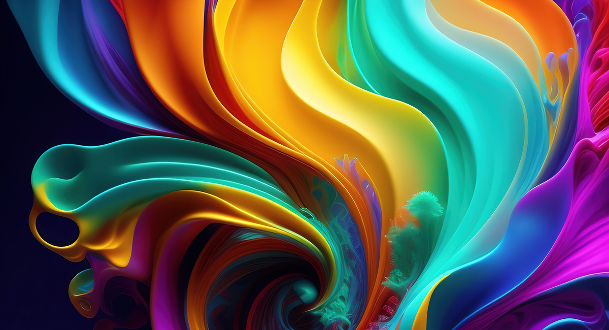 Ein abstraktes KI generiertes Bild mit vielen bunten Farben.